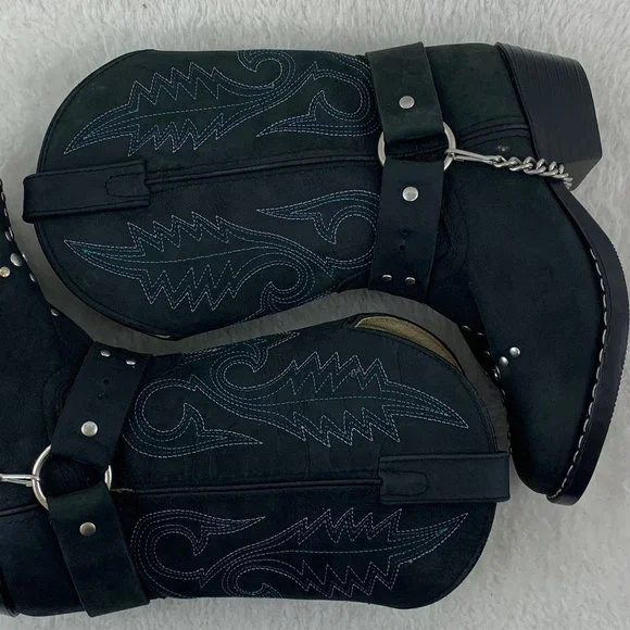 Smokey Mountain Embellished Black with Blue Cowgirl Boots Sz 13.5 - Picture 9 of 12